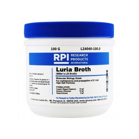 Rpi Luria Broth, High Salt Formula, Powder, 100 G L24040-100.0